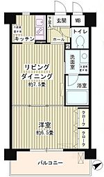 ルミエール祐天寺 1DKの間取図画像