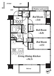 イニシアクラウド二子玉川ウエスト 3LDKの間取図画像