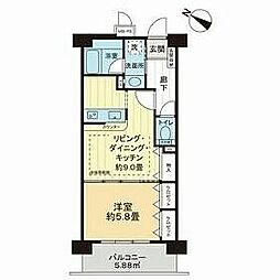 ライオンズガーデン学芸大学 1LDKの間取図画像