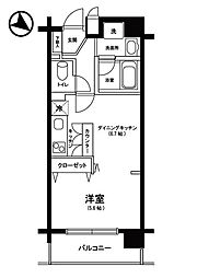 インフィニティ渋谷山手 1DKの間取図画像