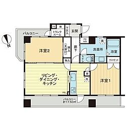 シンシア白金山北ホームズ 2LDKの間取図画像