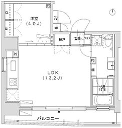 グランディオール広尾テラス 1LDKの間取図画像