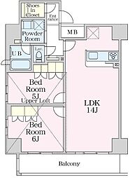 エスティメゾン大井仙台坂 2LDKの間取図画像