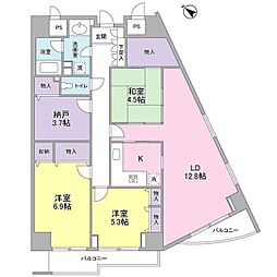 グランドメゾン三軒茶屋 3SLDKの間取図画像
