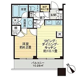 ル・サンク大崎シティタワー 1LDKの間取図画像