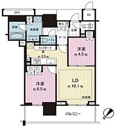 ブランズタワー豊洲 2LDKの間取図画像