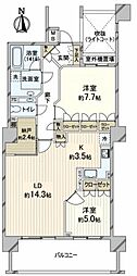 クレアトール代々木大山町 2LDKの間取図画像