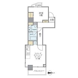 マイプレジール広尾 1LDKの間取図画像