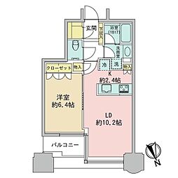青山パークタワー 1LDKの間取図画像