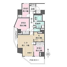 パークハウス市谷柳町 3LDKの間取図画像