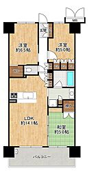 プレサンスロジェ尼崎 3LDKの間取図画像