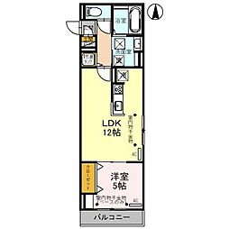 ラフィネ諸江 1LDKの間取図画像
