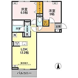 Maison de Rose(メゾン・ド・ロゼ) 2LDKの間取図画像
