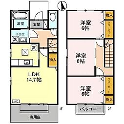 コートエクセル三池C棟 3LDKの間取図画像