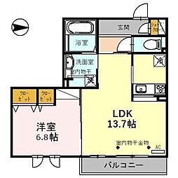 MONOLITH 1LDKの間取図画像