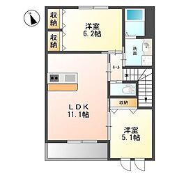 レガーロ 2LDKの間取図画像