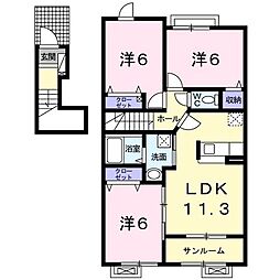くれよんハウス 2LDKの間取図画像