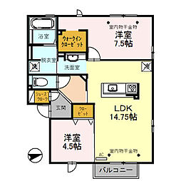 lago 2LDKの間取図画像