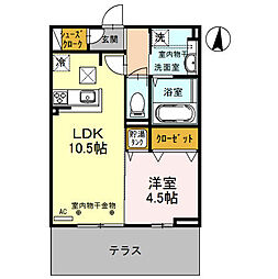 GKD 1LDKの間取図画像