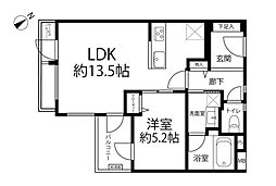 レ・ベント等々力 1LDKの間取図画像