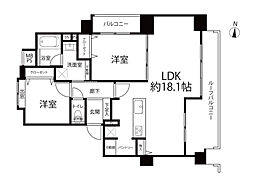 ライオンズマンション三鷹中央通り 2LDKの間取図画像