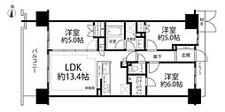 シャリエ清澄白河 3LDKの間取図画像