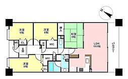 ラドーニタワー蟹江 4LDKの間取図画像
