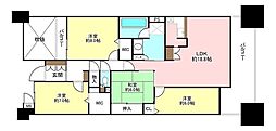 ラドーニタワー蟹江 4LDKの間取図画像
