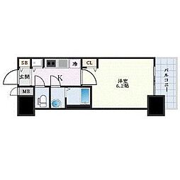 プレサンス大阪ドームシティワンダー 1Kの間取図画像