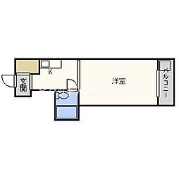 エリナリグビー 1Kの間取図画像