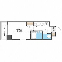 エスリード梅田西第2 1Kの間取図画像