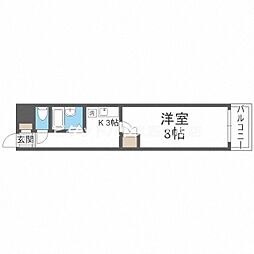 プレステル福島 1Kの間取図画像