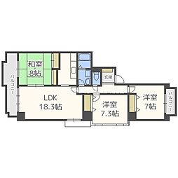 ヴェルデ北堀江 3LDKの間取図画像