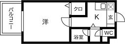 オーキッドコート西大橋 1Kの間取図画像