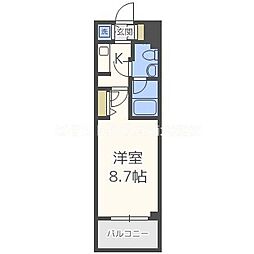 エスライズ日本橋 1Kの間取図画像
