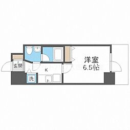 Primal靱本町 1Kの間取図画像