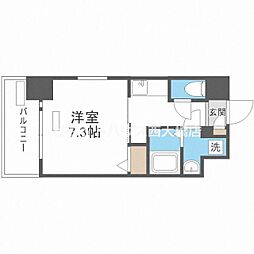 ワールドアイ大阪ドームシティ 1Kの間取図画像