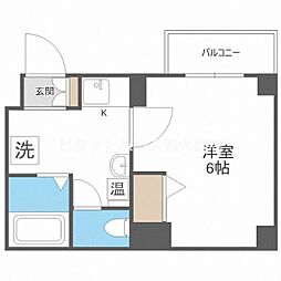 シングルウエスト 1Kの間取図画像