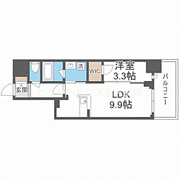 プレシア南堀江 1LDKの間取図画像