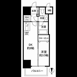 イグレック南本町 1DKの間取図画像