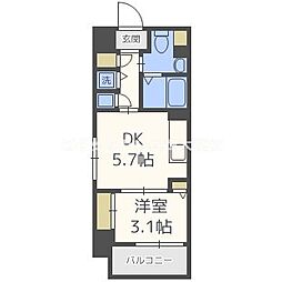 サニーハウス南堀江 1DKの間取図画像