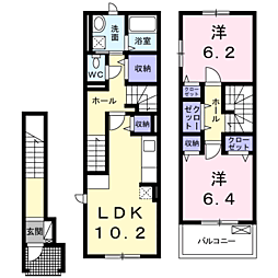 讃良レジデンス 2LDKの間取図画像