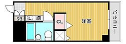 ライオンズマンション難波南第2 1Kの間取図画像