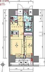 プレサンス立売堀ベルヴィル 1LDKの間取図画像