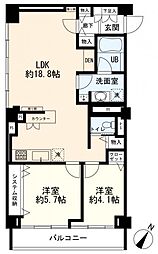 パレス三條 2LDKの間取図画像