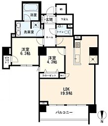 ザ・パークハウス池田山 2LDKの間取図画像