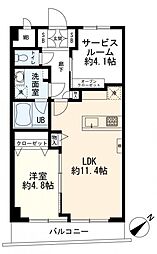 ダイアパレス五反田 1SLDKの間取図画像