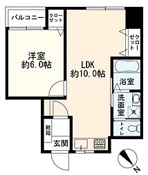 マンションヴィップ目黒 1LDKの間取図画像
