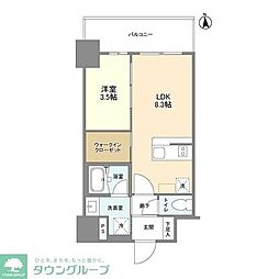リヴェント難波ウエスト 1LDKの間取図画像