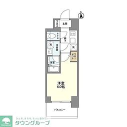 リヴェント難波ウエスト 1Kの間取図画像